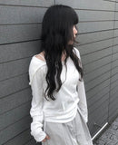Defen Hood String Long Sleeve T-shirt