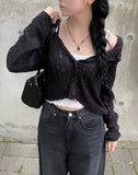 Feather Black Blue Wide Denim Pants