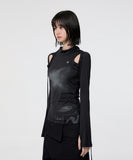 Cut-out Turtleneck Long Sleeve