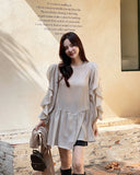 Charili Frill Long Blouse Knit Vest Two-Piece