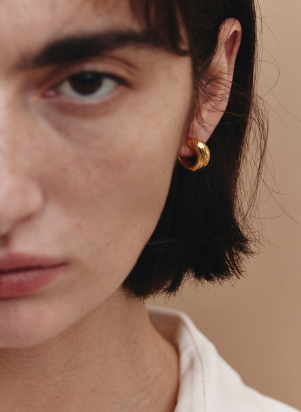 【HYERES LOR】24SS★ H-edition Silver Volume Hoop Earrings HYÈRES LOR (イエールロール ) - Hエディションシルバー(Y