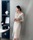 Coner Tweed Split Skirt