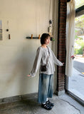 Agel Summer Stripe Round Blouse