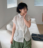 Yupun Summer Striped Short Sleeve Shirt