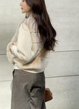 Sella High Neck Mink Fur Knit Zip-Up