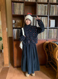 Etohi Flower Button Crop Fleece Jacket