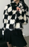 Alice Chess Fur Jacket