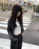 Fabi Two-Way Knit Hood Zip-Up Cardigan