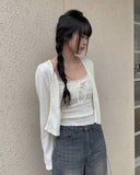 Yayo Crop Sleeveless Cardigan Set