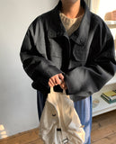 Hani Pocket Collar Cropped Jumper