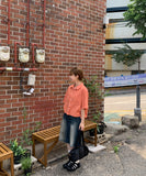 Glit Shirring Ribbon Crop Shirt