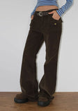 POCKET CORDUROY BOOTCUT PANTS