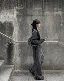 Leaven Off Slit Ribbon Crop Knit