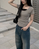 Corey washing denim wide pants