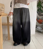 Yorkin gradient stitch wide denim pants