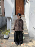 Elkaton Pintuck Banding Cotton Wide Pants