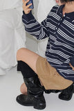 STRIPE COLLAR OVER KNIT
