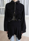 SHIRRING KARA ZIP UP