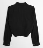 SHIRRING KARA ZIP UP