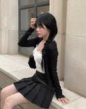 Seat Diagonal Belt Mini Skirt