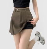 A-line Inner Button Stylish Skirt Pants