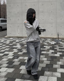 It Gray Washed Denim Wide Pants