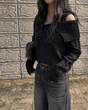 Angie off-shoulder cable knit