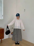 Erin Check Banding Long Skirt