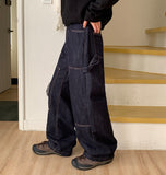 Finny Painter Stitched Rivet Brushed Denim Pants