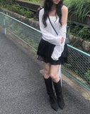 Dot Tiered Mini Skirt