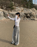 Sarah Washing Grey Wide Pants