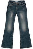 Late washing flare jeans