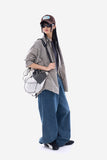 80's retro semi balloon denim pants