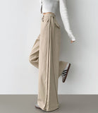 2way Cotton Snap Button Folding Waist Adjustment Mega Wide Fit Cotton Pants