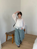 Tsuminko Stripe Balloon Denim Cargo Pants