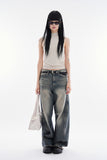 Alfred line flare denim pants