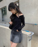 Shino Washing Denim Mini Skirt
