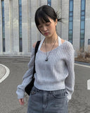 Minty V-Neck Loose Knit