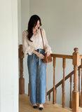 Mobel Cotton Wide Denim Pants