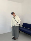 Kiomi slit cotton long skirt