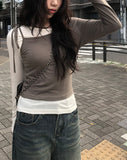 Warms Color Matching Layered T-Shirt Set