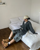 American Flag Pigment Knit Hood Zip-Up