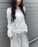 Defen Hood String Long Sleeve T-shirt