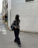 Hep Black Cotton Wide Pants