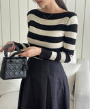 Sophia Stripe Boat Neck Knit