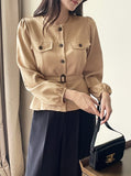 Deca Peplum Trench Jacket Blouse (Belt Set)