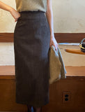 Forest Suede H-Line Long Skirt
