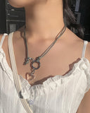 Onew Heart Gemstone Chain Necklace