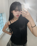 Fuse Ribbon Strap Off Shoulder T-Shirt