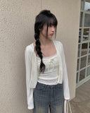 Yayo Crop Sleeveless Cardigan Set
